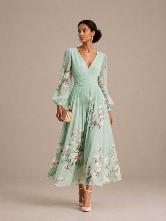 AURELIA | Vestido midi con escote en V
