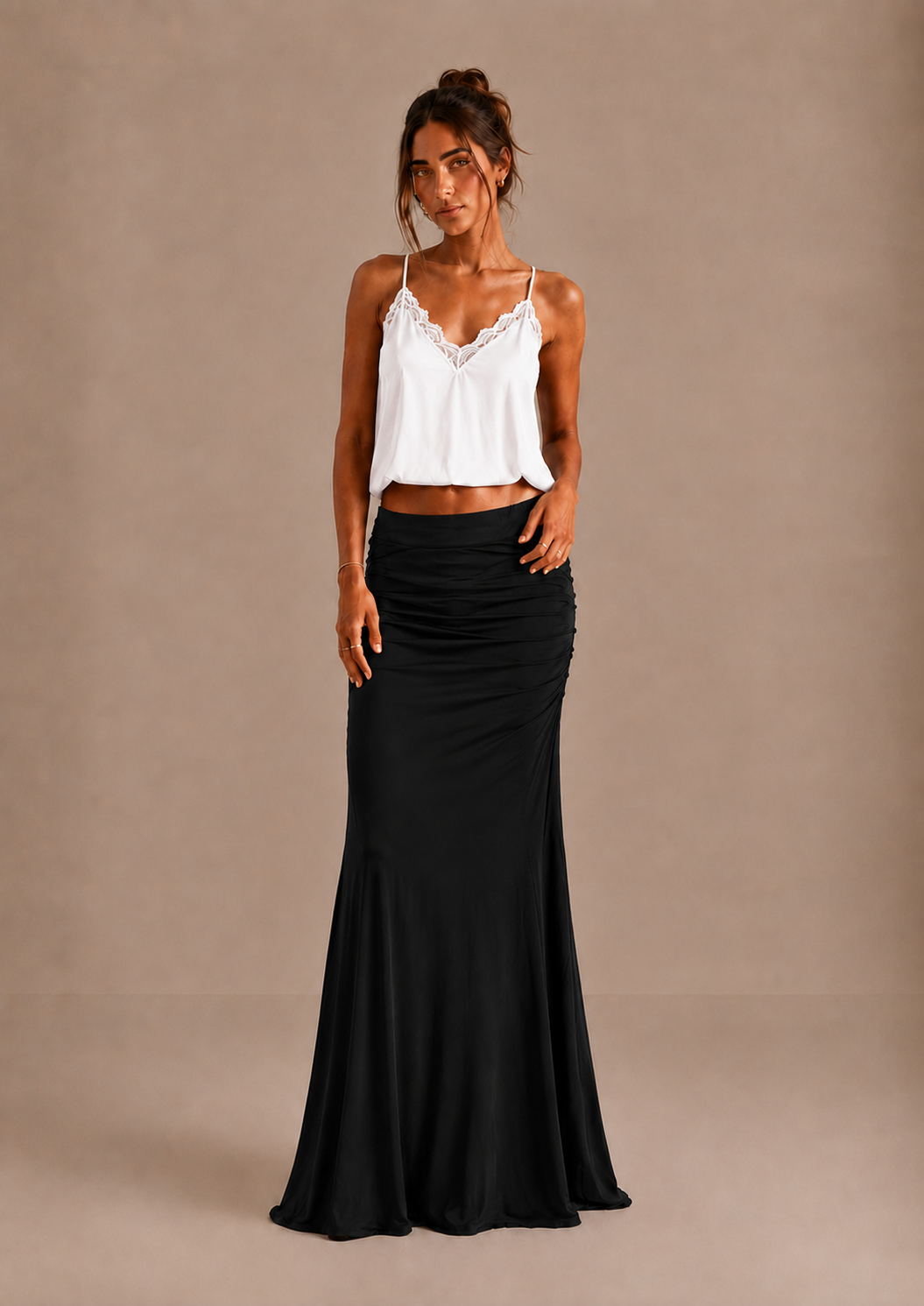 LAIA | Falda Maxi Elegante Fruncida
