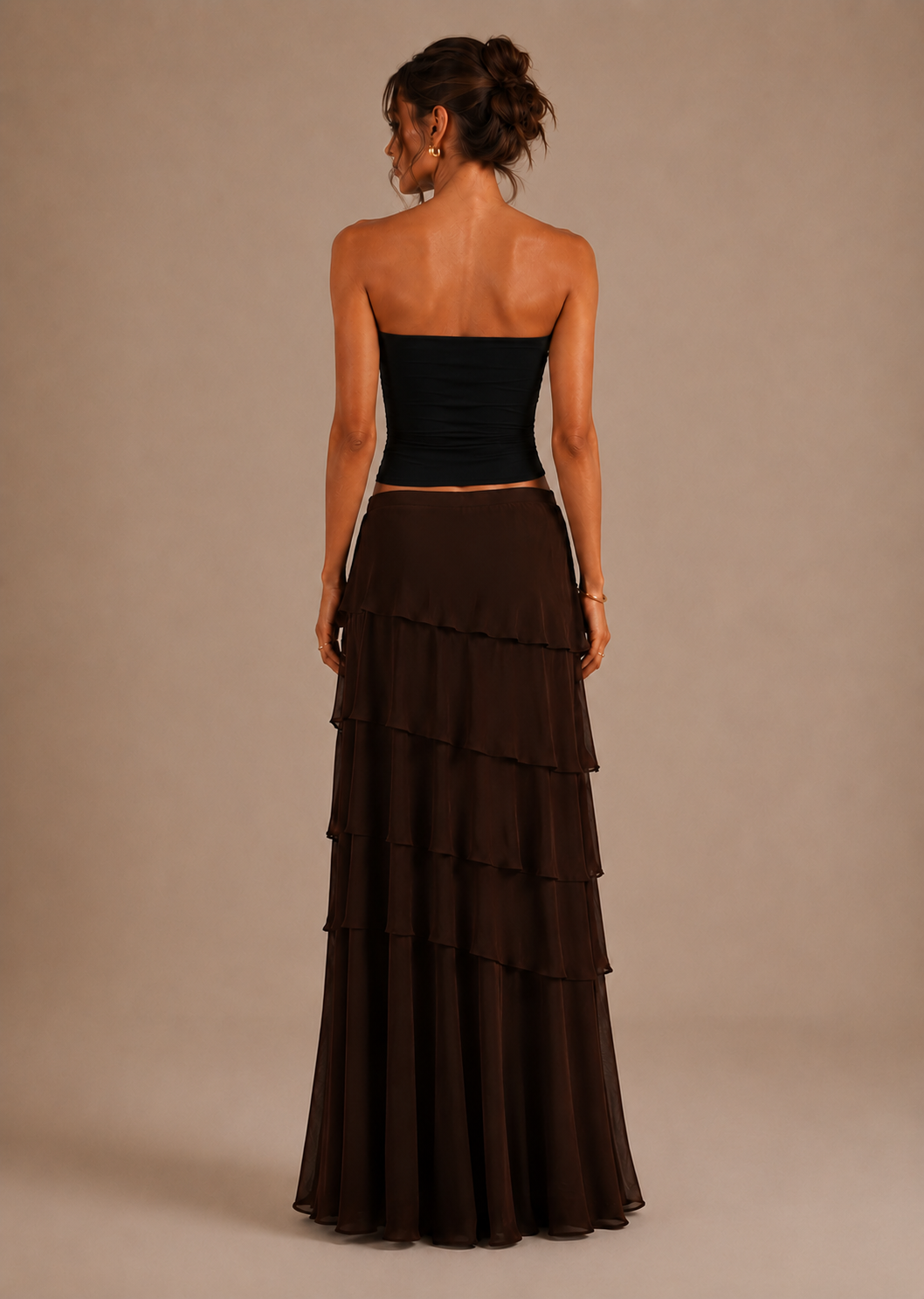 JANA | Falda maxi de volantes en capas