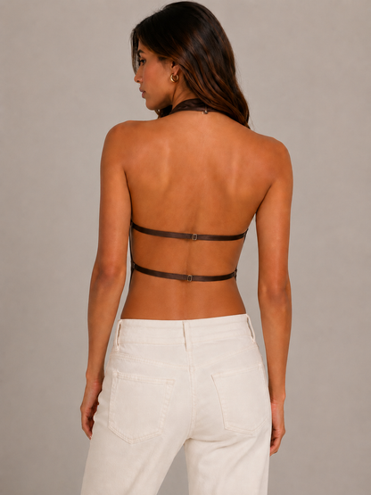 IRENE | Top halter satinado