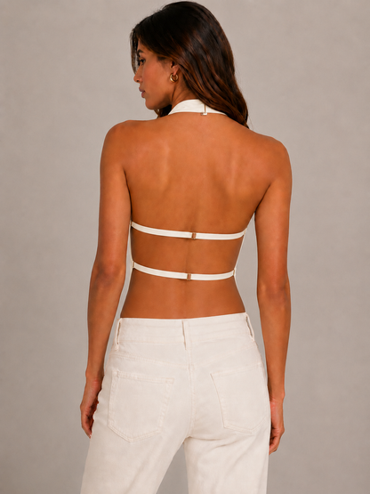 IRENE | Top halter satinado