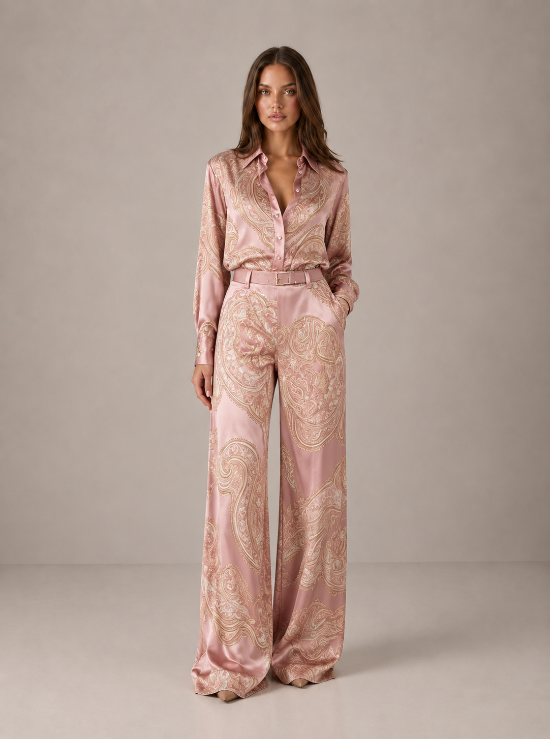 AMARA | Conjunto completo satén estampado paisley