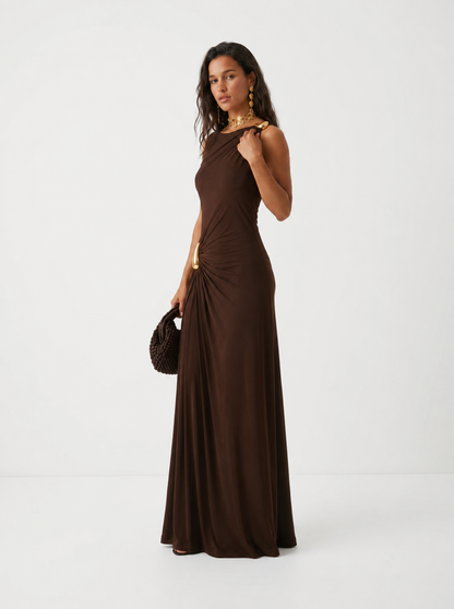 CINTHIA | Vestido elegante con enganches dorados