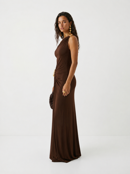CINTHIA | Vestido elegante con enganches dorados