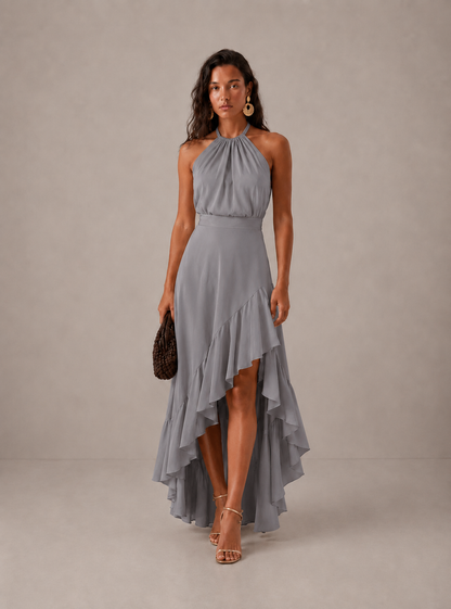 SARA | Vestido Elegante con Bajo Asimétrico