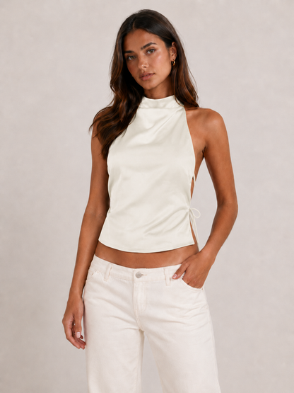 IRENE | Top halter satinado