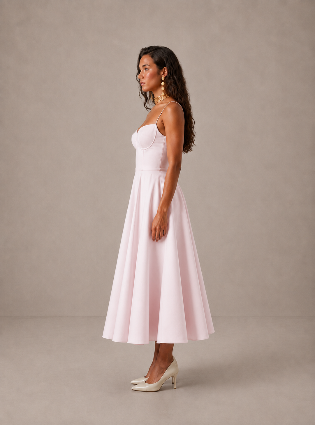 CARLOTA | Vestido Maxi con escote corazón y vuelo