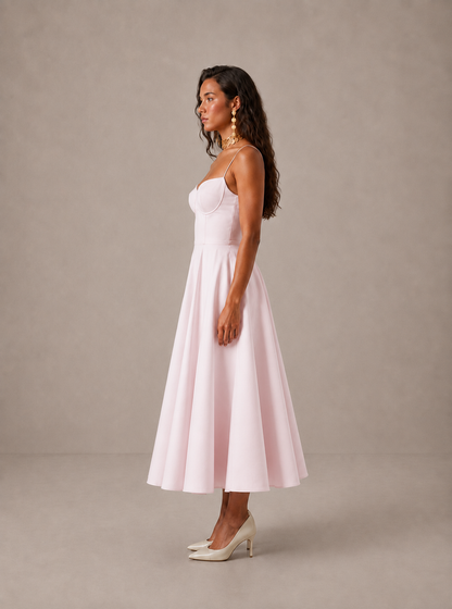 CARLOTA | Vestido Maxi con escote corazón y vuelo