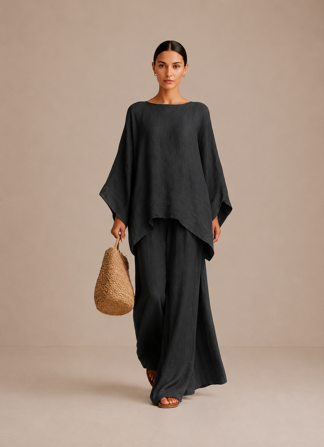 CHIARA | Conjunto de top y pantalon holgado de lino