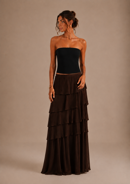 JANA | Falda maxi de volantes en capas