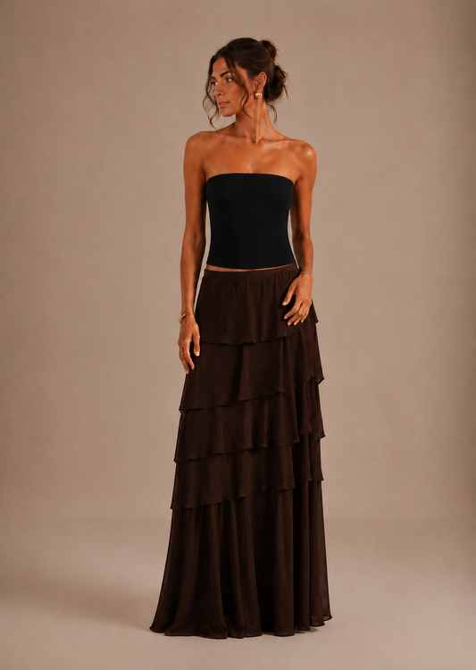 JANA | Falda maxi de volantes en capas
