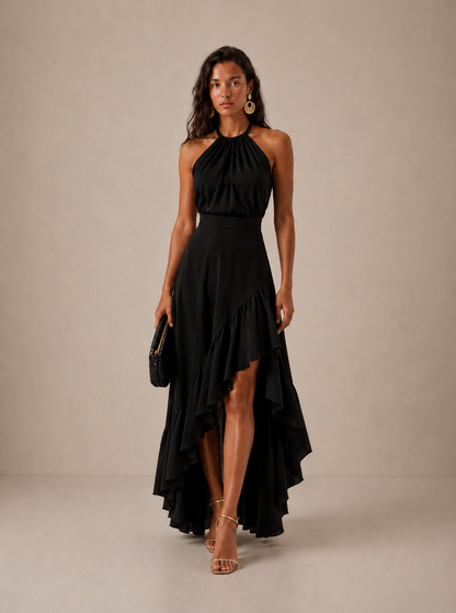 SARA | Vestido Elegante con Bajo Asimétrico