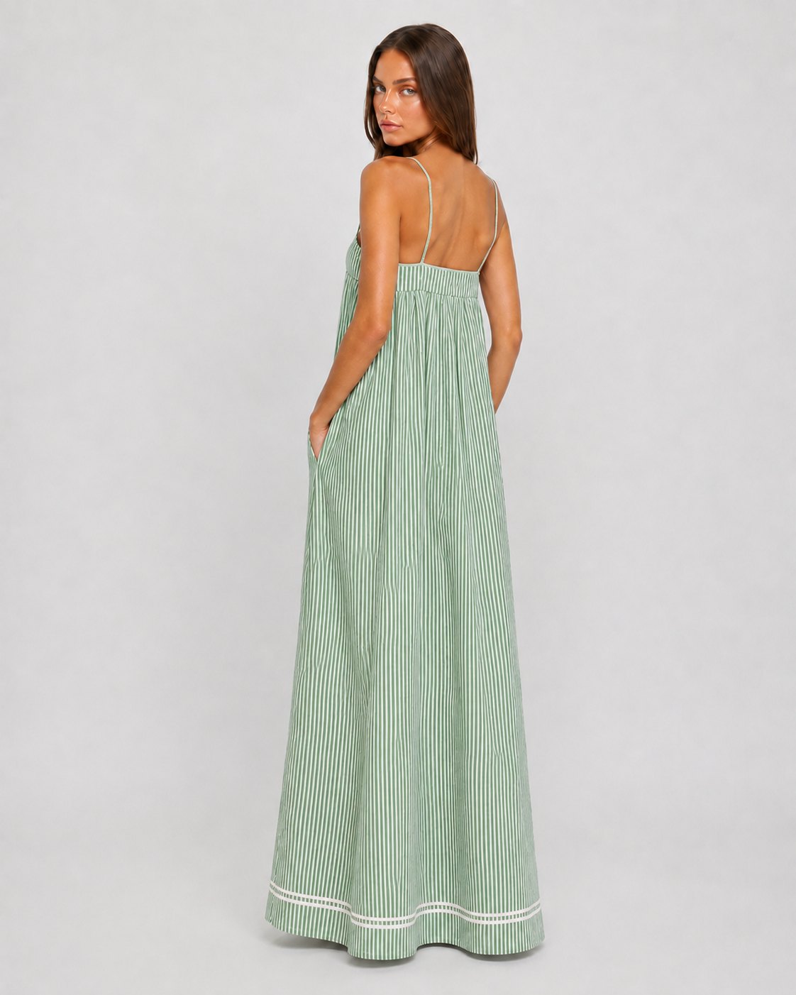 AURORA | Vestido Maxi de Rayas Mediterráneas