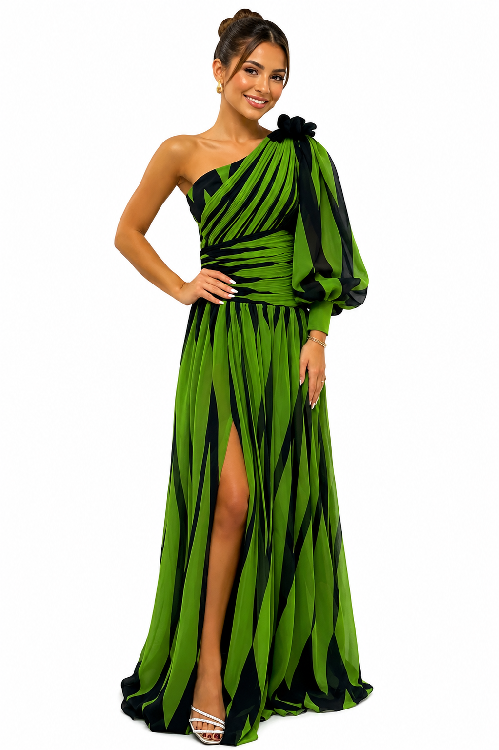 ADRIANA | Vestido Largo a Rayas Asimétrico